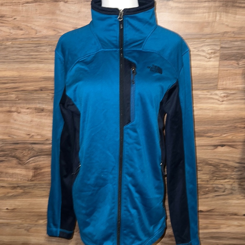 Mens The North Face Zip up sweater size M beautiful two tones blue